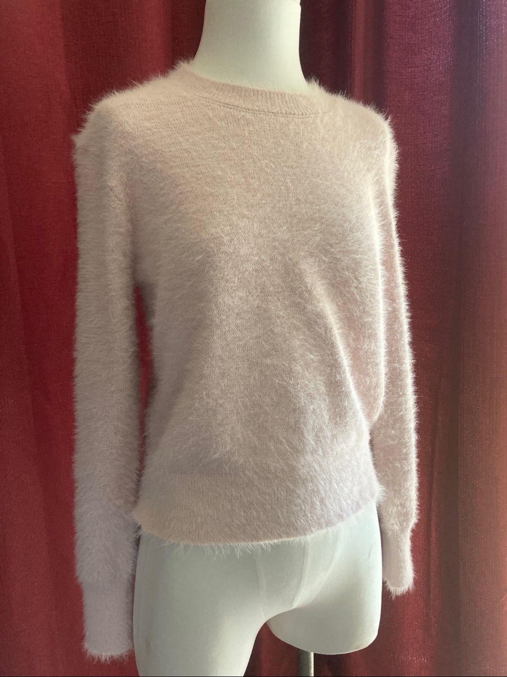 Calvin Klein Soft Pink Fuzzy Crewneck Sweater